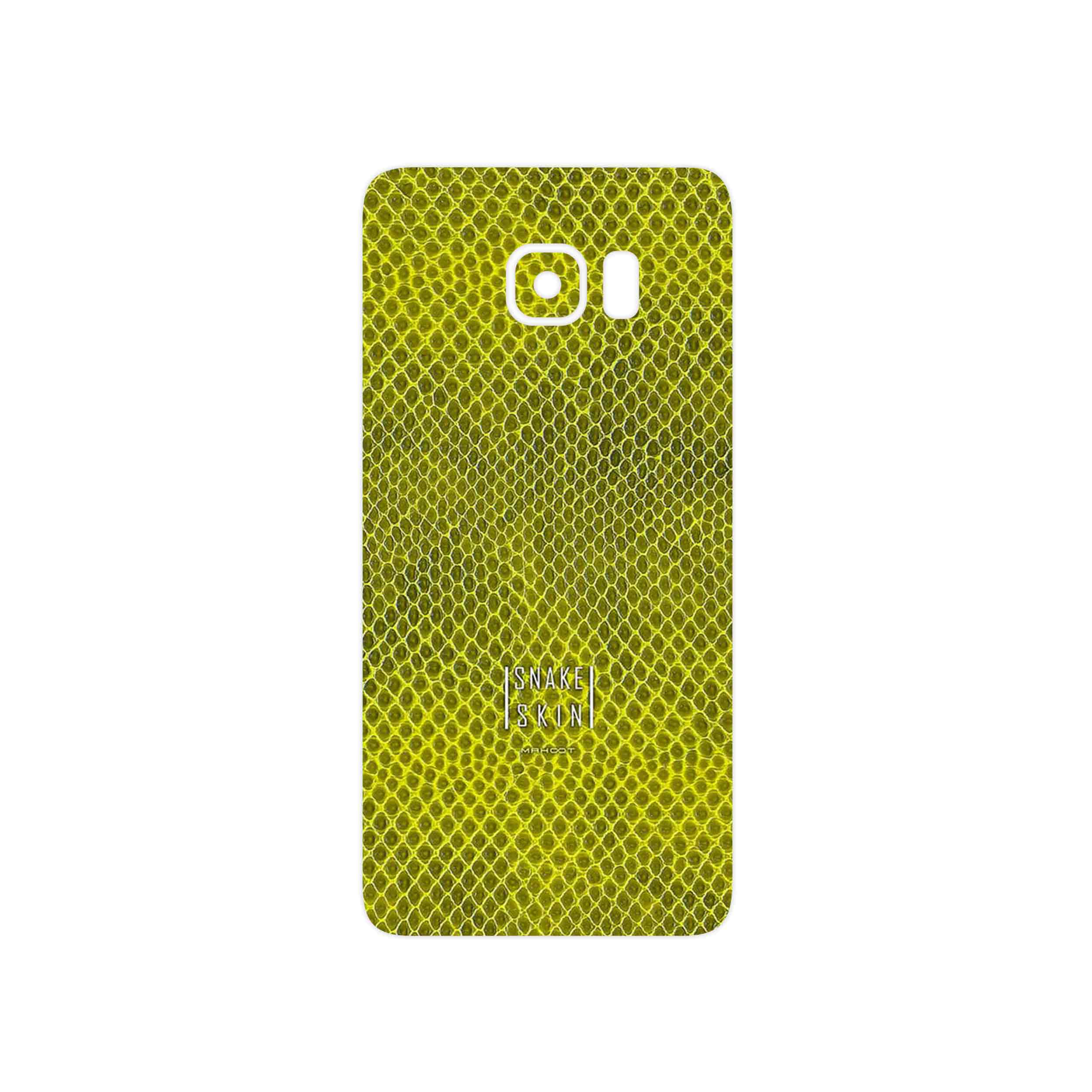 برچسب پوششی ماهوت مدل Yellow Snake Skin مناسب برای گوشی موبایل سامسونگ Galaxy S6 Edge