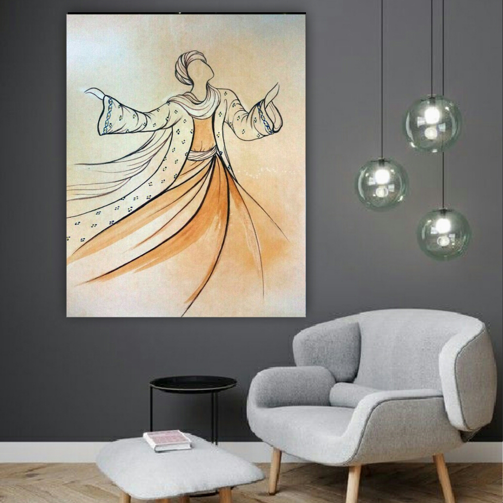  تابلو بوم طرح رقص سماع مدل TB76