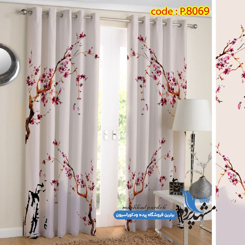 پرده پانچ منظره طرح شاخ و برگ کد p-8069