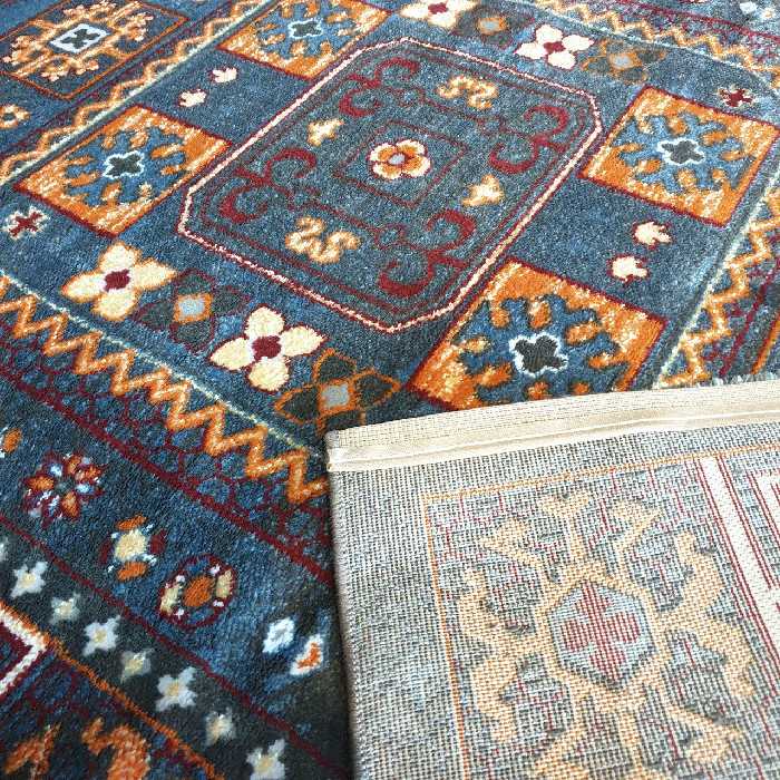 فرش ماشینی ساوین کد 8007 زمینه آبی