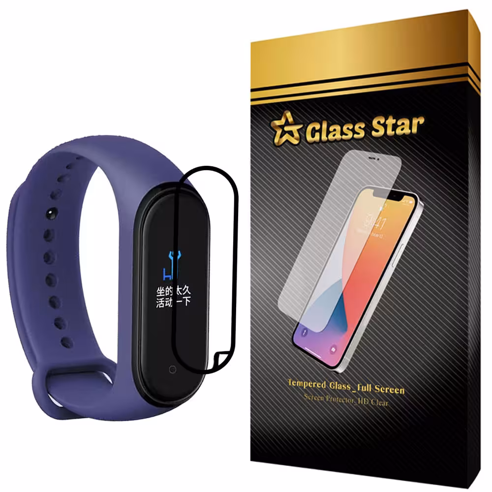 محافظ صفحه نمایش گلس استار مدل TSP مناسب برای مچ بند هوشمند شیائومی Mi Band 4