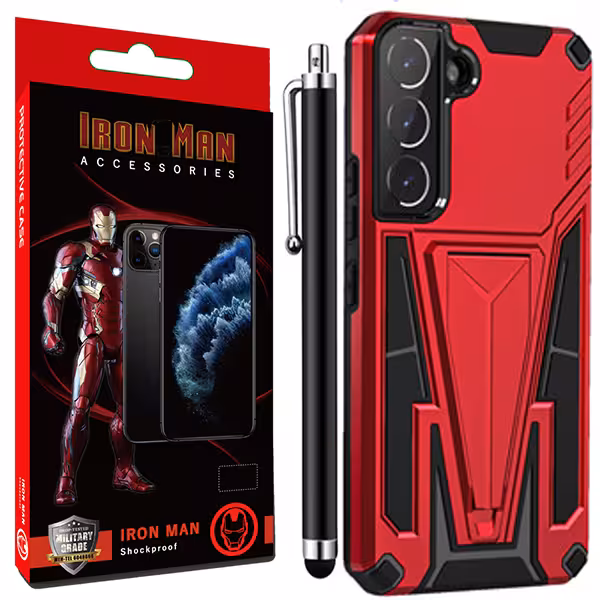 کاور آیرون من مدل SpiderMan مناسب برای گوشی موبایل سامسونگ GALAXY S22 همراه با قلم لمسی