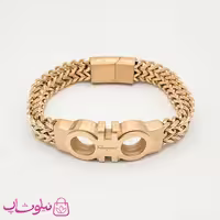 دستبند مردانه زنجیری مدل فراگامو رزگلد کد 4992