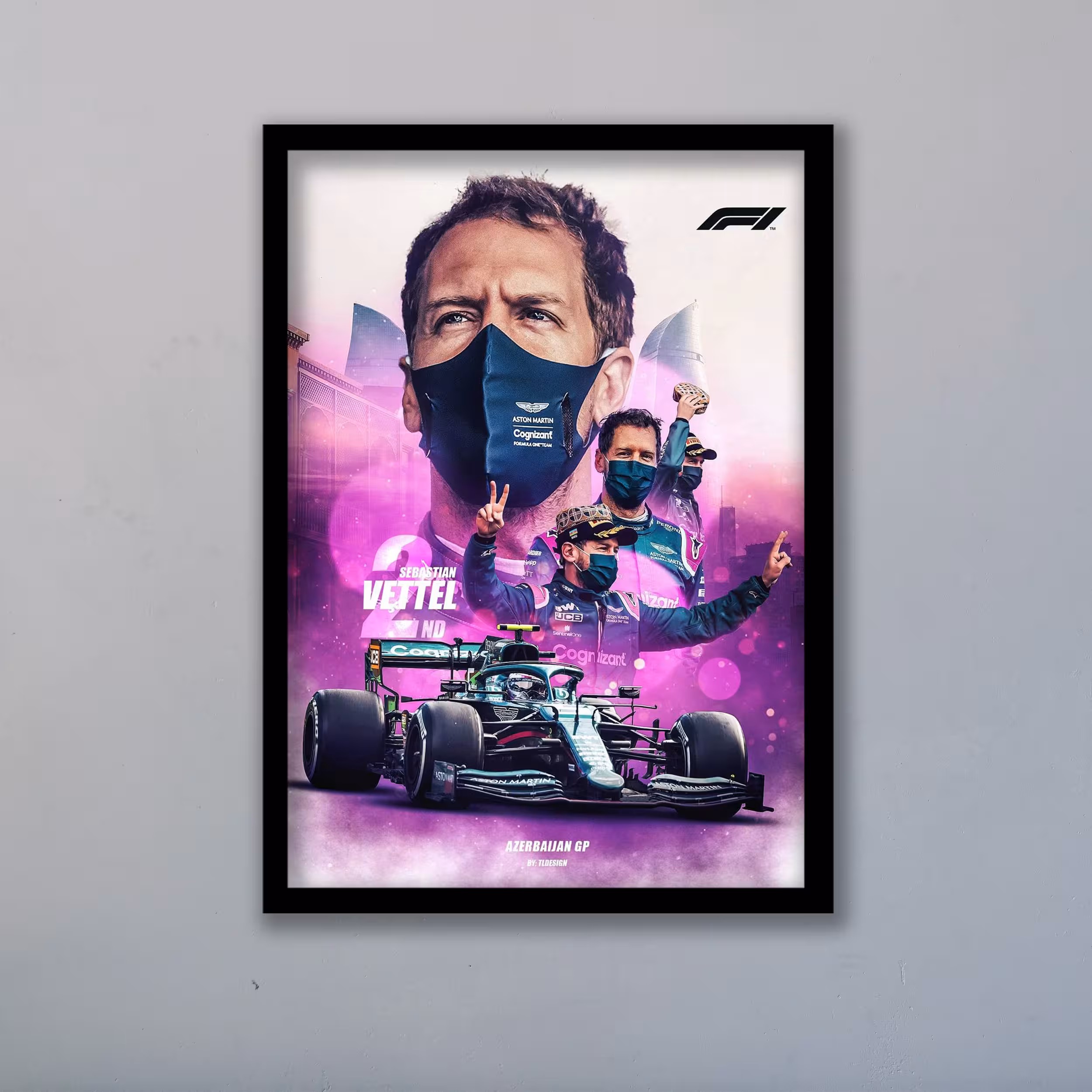 تابلو مدل فرمول یک سباستین وتل Vettel کد LA-F1G1022B