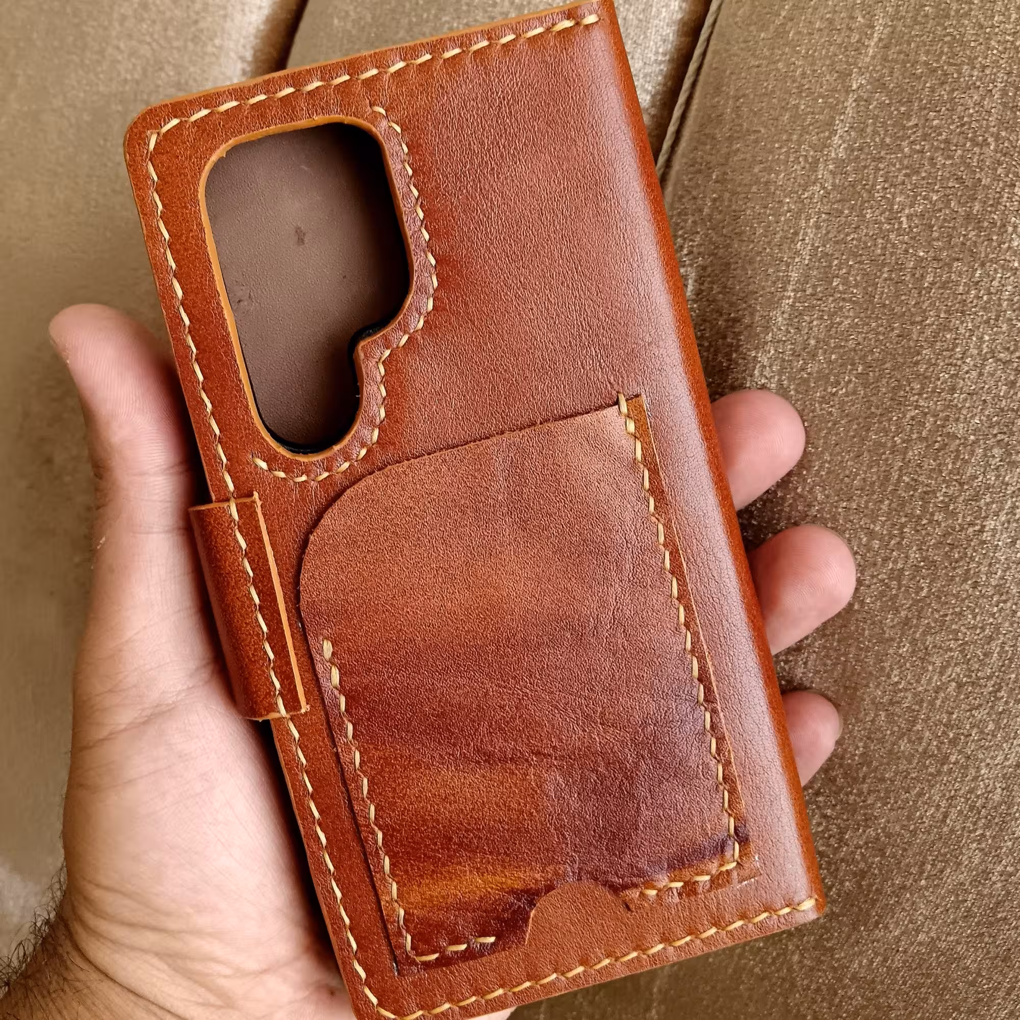 کیف موبایل چرمی دست دوز