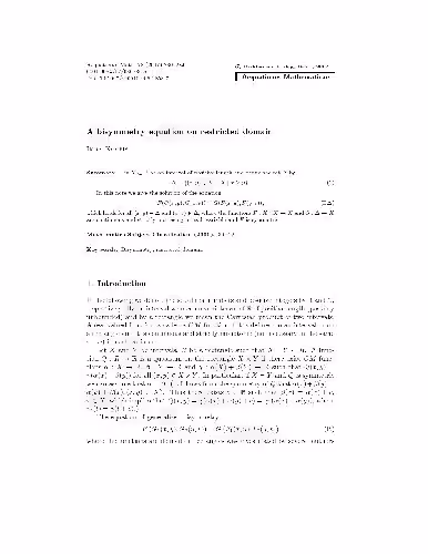 خرید و دانلود نسخه کامل کتاب A bisymmetry equation on restricted domain
