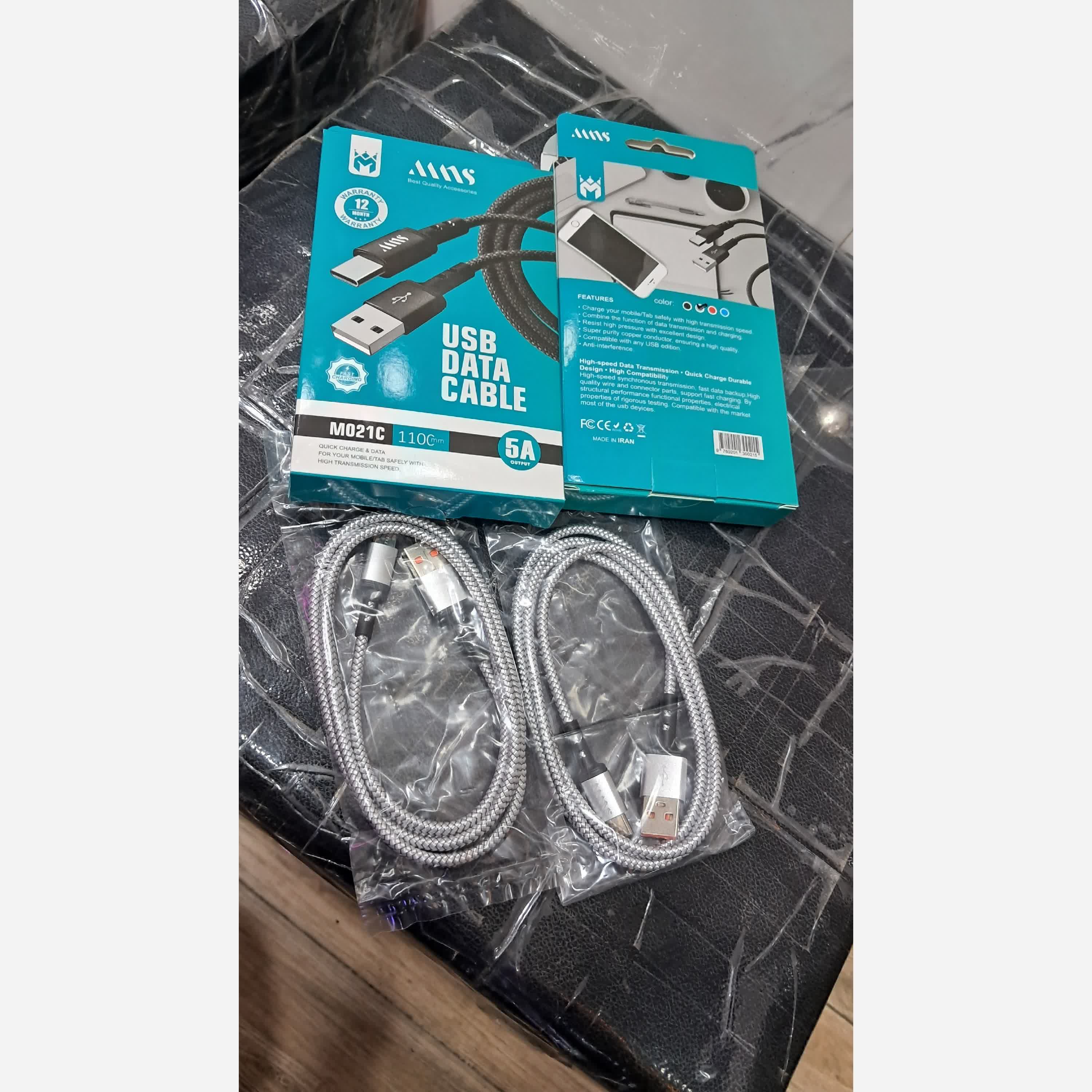 کابل شارژ تایپ سی جنس کنفی شیائومی وسامسونگ فست شارژ12ماه گارانتی ارسال رایگان کابل شارژر