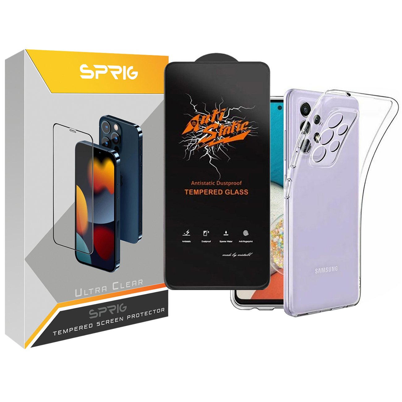 کاور اسپریگ مدل ANTIS-CL مناسب برای گوشی موبایل سامسونگ Galaxy A53 5G به همراه محافظ صفحه نمایش