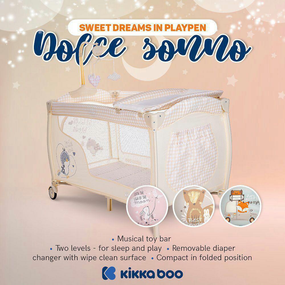 تخت و پارک kikkaboo کیکابو مدل Dolce Sonno