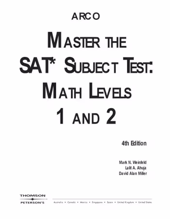 خرید و دانلود نسخه کامل کتاب SAT II Success MATH 1C and 2C 2002 (Peterson's SAT II Success)