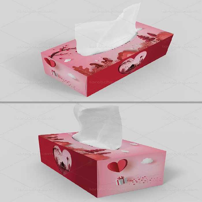 طرح لایه باز جعبه دستمال کاغذی | گرافیک با طعم تربچه