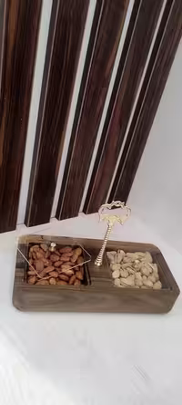 اردو خوری چوب گردو دوخانه دسته دار درب پلکسی | hesamwood