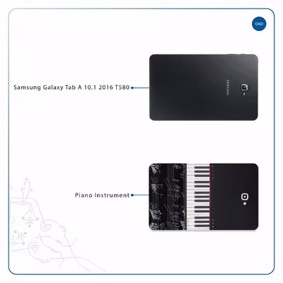 برچسب پوششی ماهوت مدل Piano-Instrument مناسب برای تبلت سامسونگ Galaxy Tab A 10.1 2016 T580
