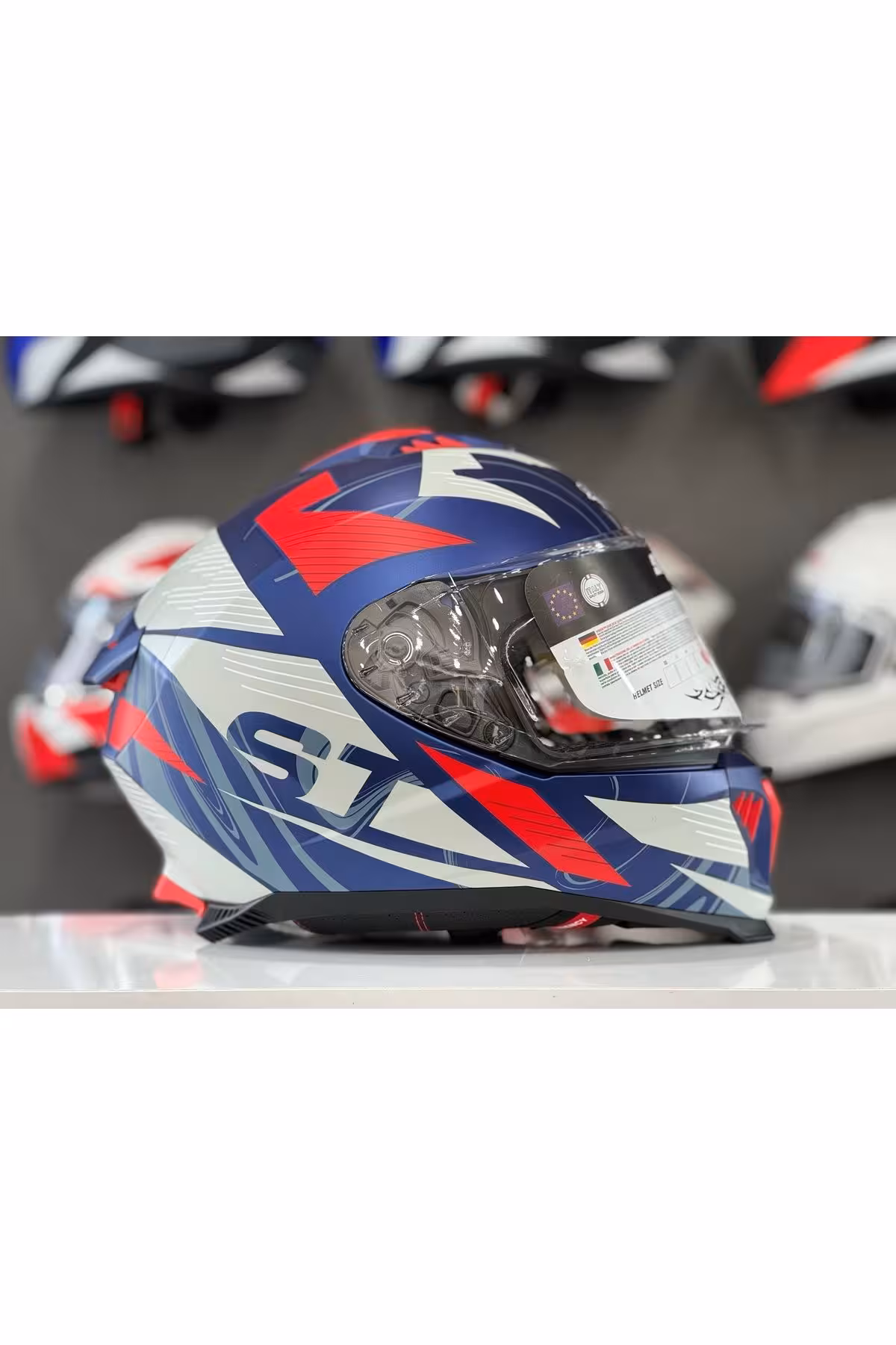 کلاه کاسکت موتورسیکلت چند رنگ 865 خیابان آبی قرمز کامل صورت آفتاب خورشید اس وی Sway