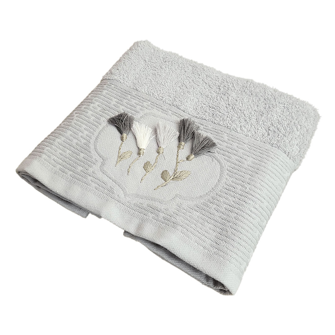  حوله دستی مدل گل افشان سایز 50×90 سانتی متر