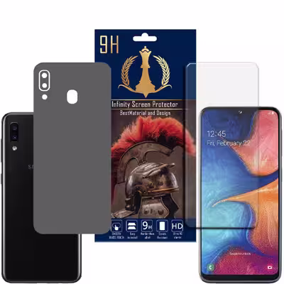 برچسب پوششی اینفینیتی مدل PRO MAX مناسب برای گوشی موبایل سامسونگ Galaxy A20 به همراه محافظ صفحه نمایش
