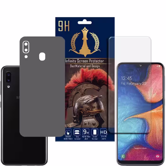 برچسب پوششی اینفینیتی مدل PRO MAX مناسب برای گوشی موبایل سامسونگ Galaxy A20 به همراه محافظ صفحه نمایش