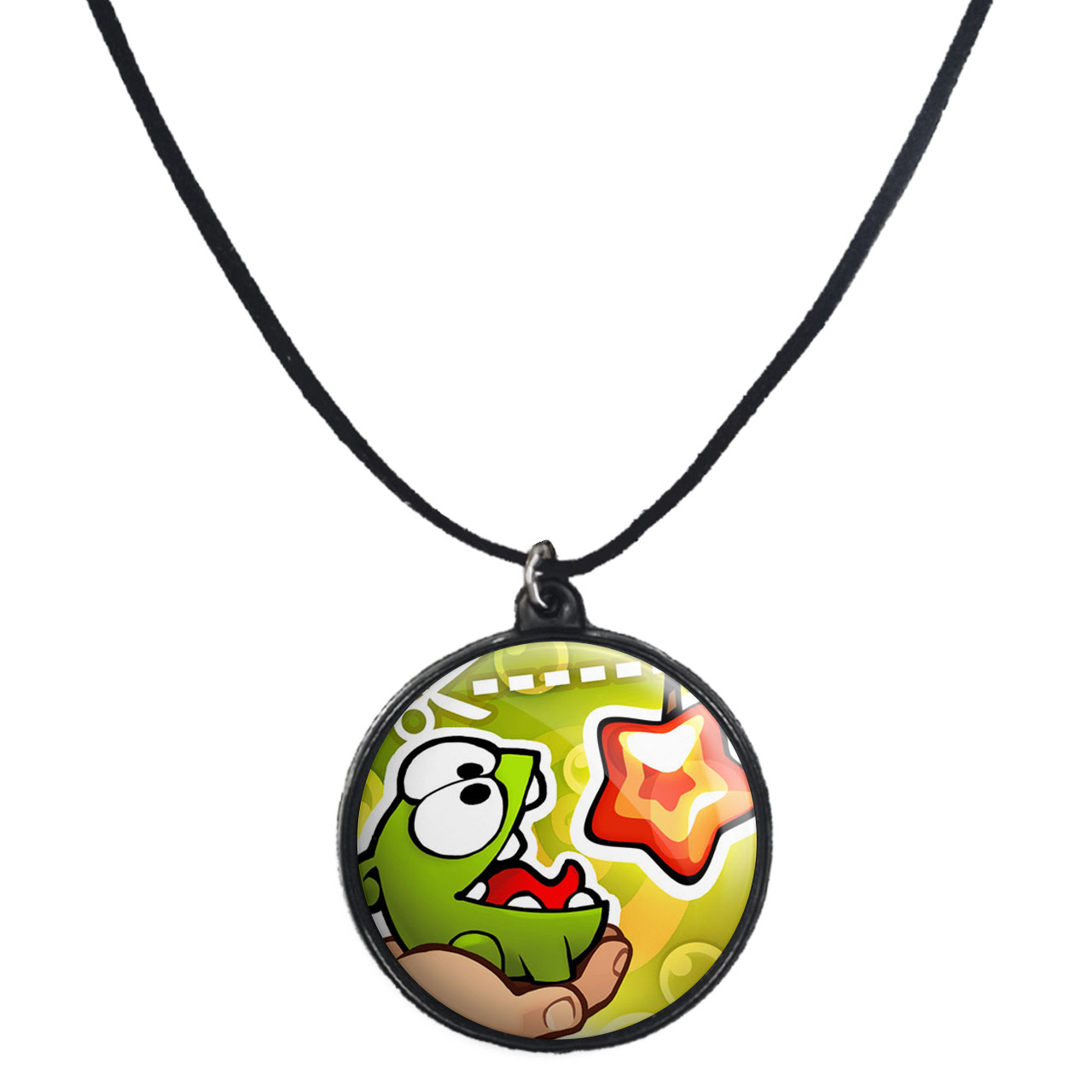 گردنبند پرمانه طرح om nom کد pmb.27635مدل دو طرفه