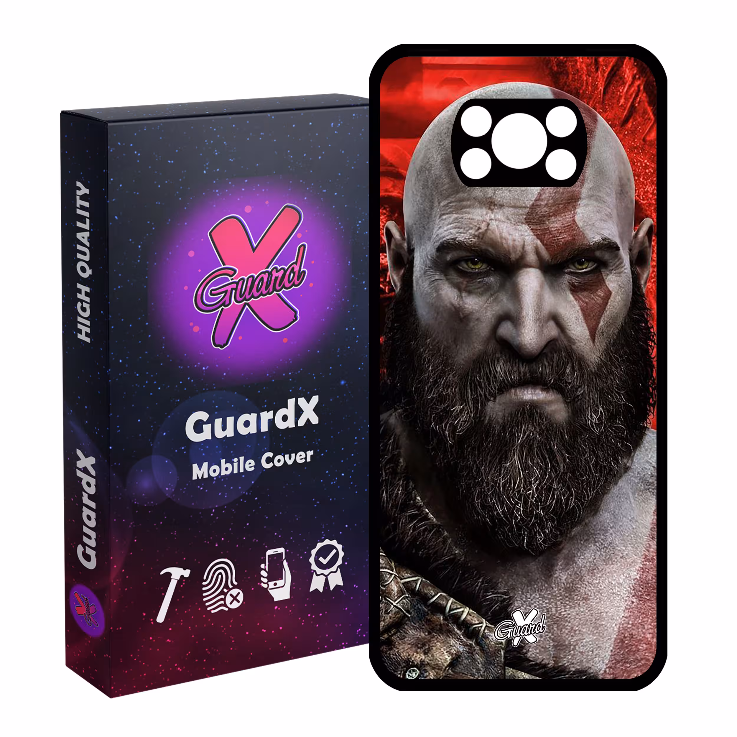 کاور گارد ایکس طرح God of War مدل Glass10035 مناسب برای گوشی موبایل شیائومی Poco X3 Pro