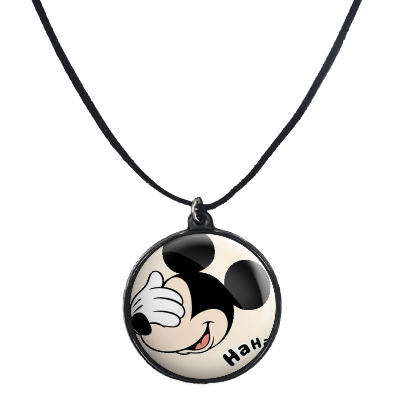 گردنبند پرمانه طرح میکی موس کد pmb.12881مدل دو طرفه