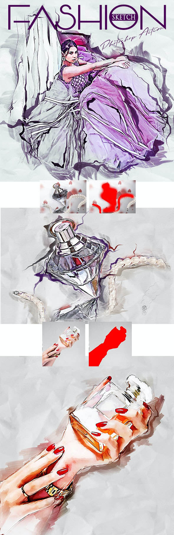 دانلود اکشن Fashion Sketch برای فتوشاپ