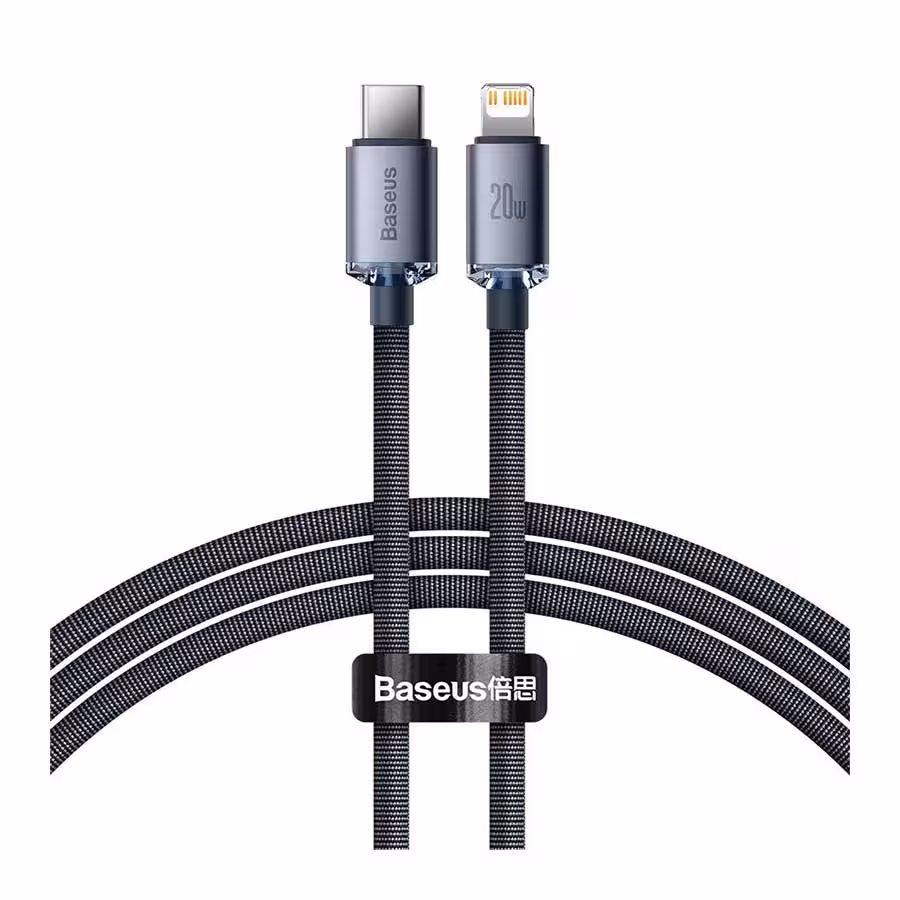 قیمت و خرید کابل تبدیل 1.2 متری USB-C به لایتنینگ بیسوس مدل Crystal Shine CAJY000201 | یاس ارتباط