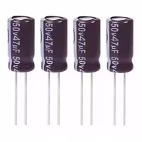 خازن الکترولیت 47 میکروفاراد 50 ولت آکسبوم مدل TEC 47050 بسته 4 عددی