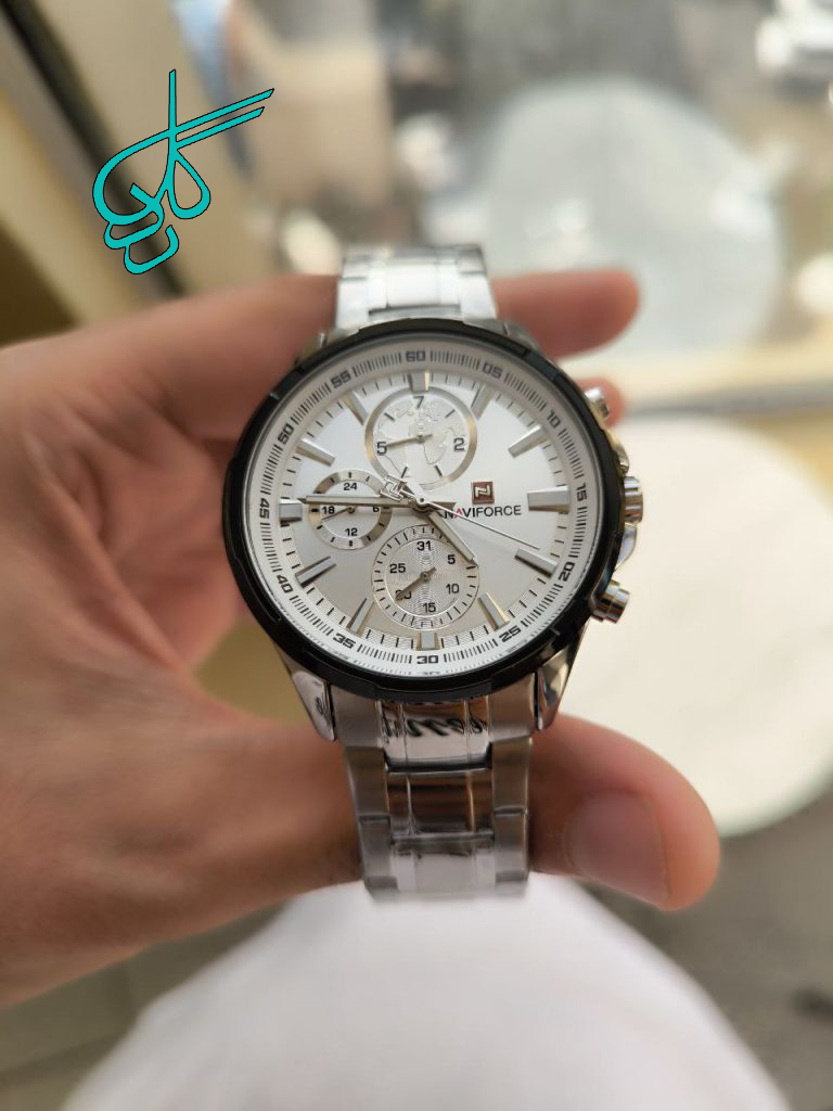 خرید ساعت مردانه فلزی نیوی فورس Naviforce سه موتوره فعال موتور ژاپن ضدآب شیشه سافایر ضدخش دارای قفل ضامن دار همراه با جعبه اصلی کد 1920481 - ردگل