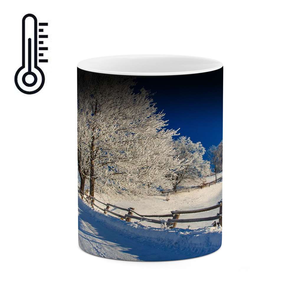 ماگ حرارتی کاکتی طرح منظره برفی مدل mgh15073