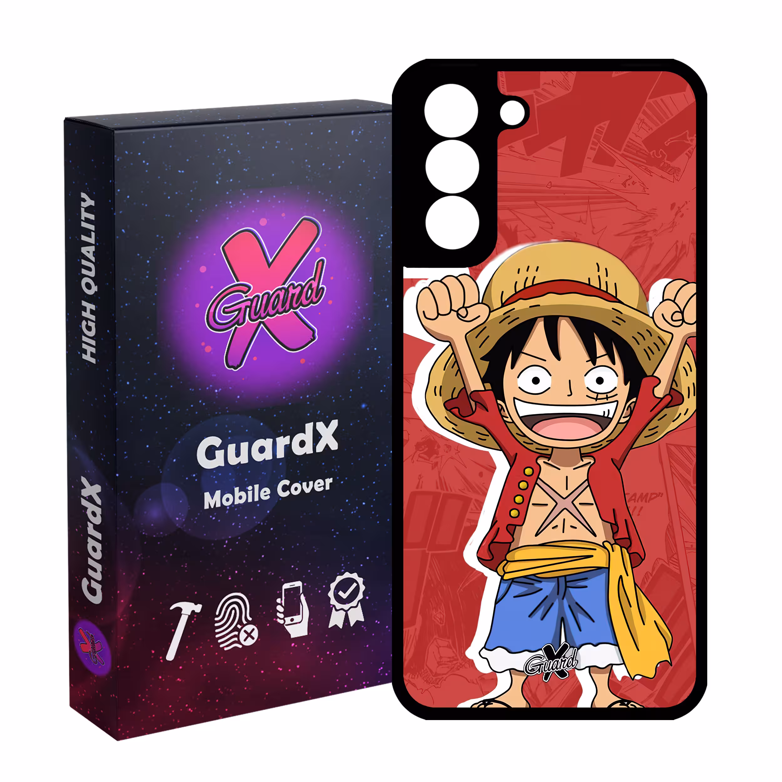 کاور گارد ایکس طرح One Piece Luffy Anime مدل Glass10470 مناسب برای گوشی موبایل سامسونگ Galaxy S21