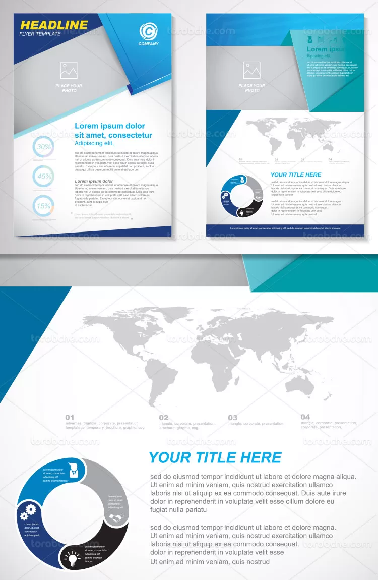 وکتور طرح خلاقانه بروشور | گرافیک با طعم تربچه