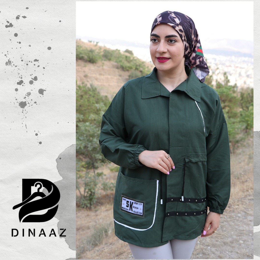 شومیز مانتویی نخی داکرون درجه یک فری سایز رنگ سبز و با ارسال رایگان