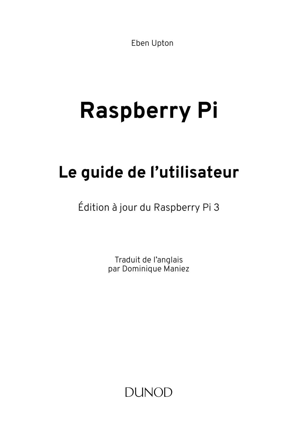 خرید و دانلود نسخه کامل کتاب Raspberry Pi - Le guide de l’utilisateur