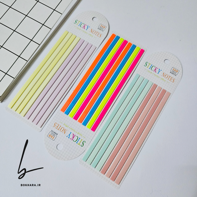 اندیکس و استیک نوت شفاف هایلایتری مدل بلند کد 17765