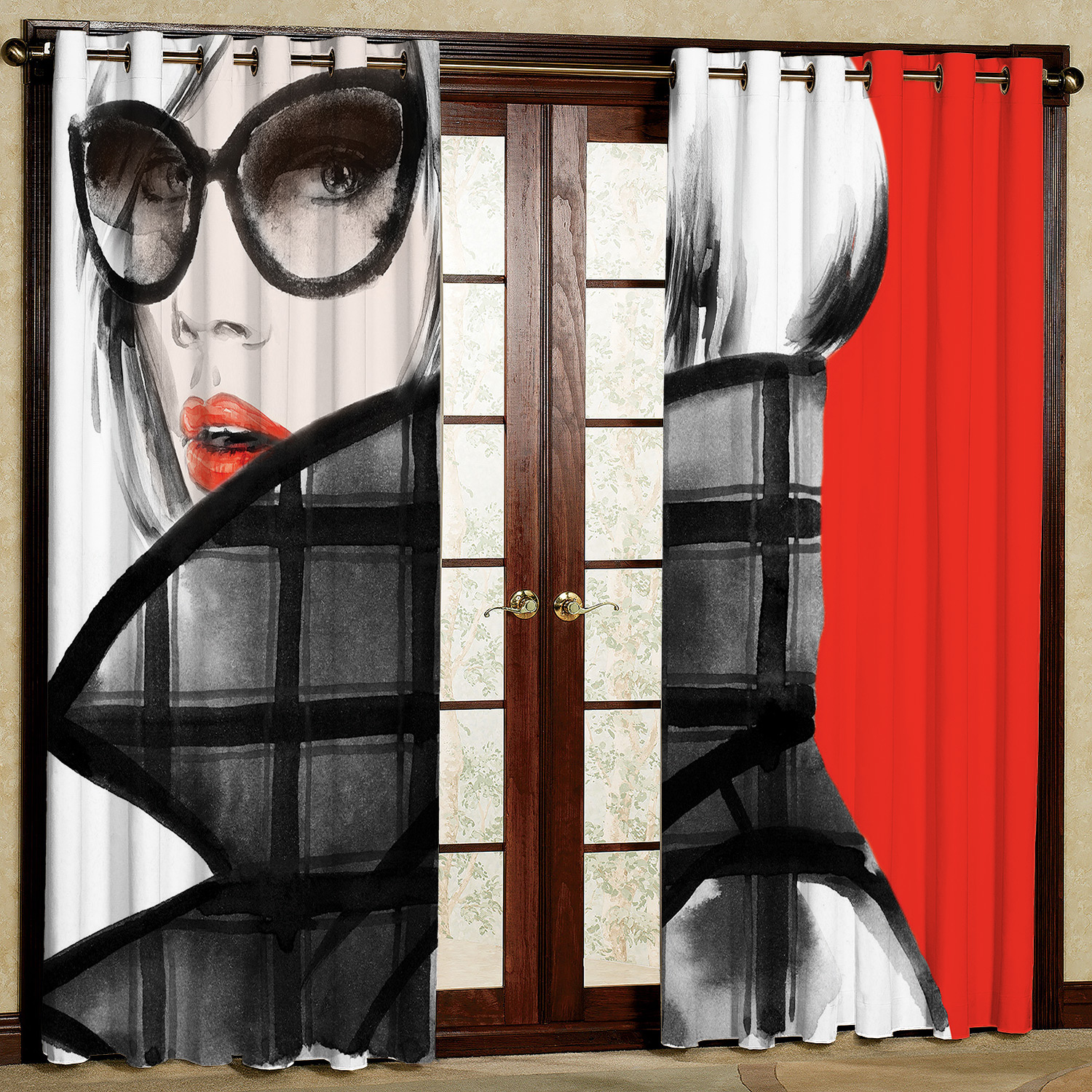   پرده مدل دختر مخمل پانچی کد 621  سایز 140x280 سانتی متر