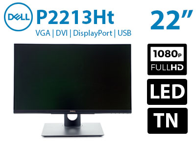 مانیتور استوک Dell P2213Ht دل سایز 22 اینچ کیفیت HD  پنل LED TN