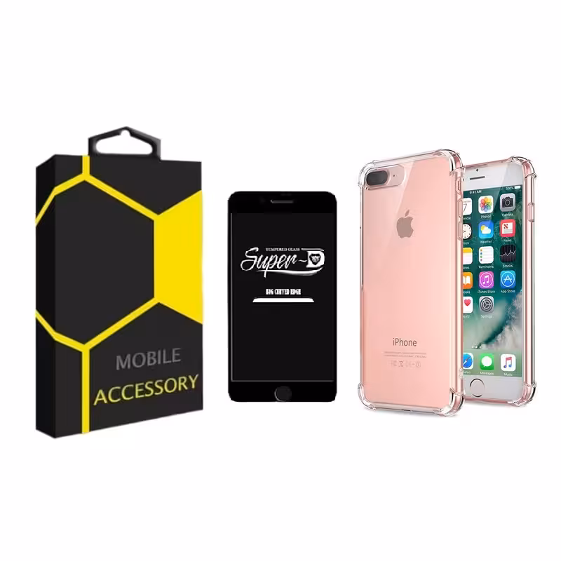 کاور مدل Kapsooli مناسب برای گوشی موبایل اپل Iphone 7 / 8 Plus به همراه محافظ صفحه نمایش