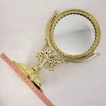 آینه گرد طلایی