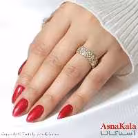 انگشتر طلاروس زنانه مدل پرنگین Talaroos Ring کد ANG1968W