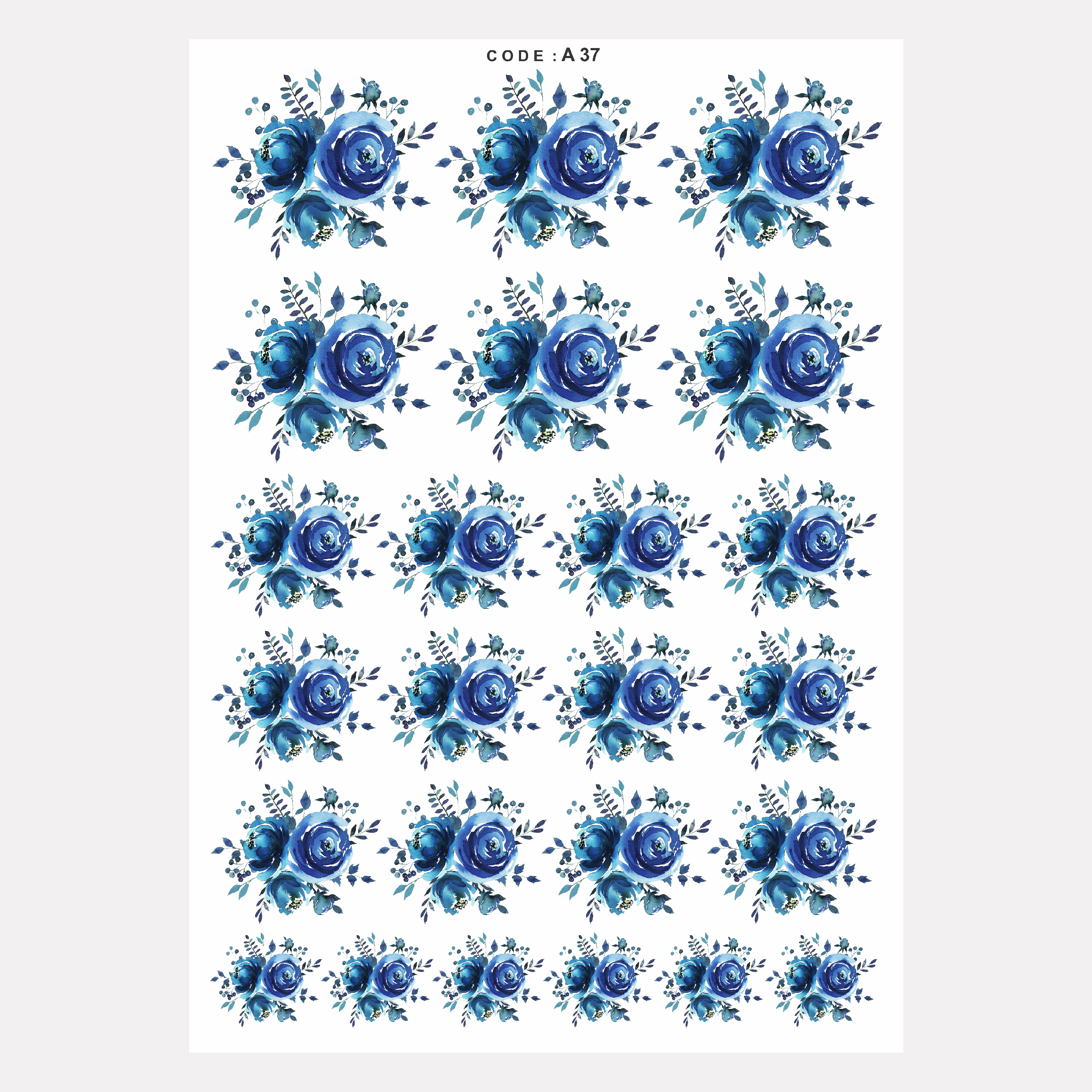 برچسب ترنسفر مدل گل آبرنگی کد 2