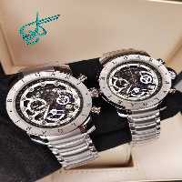 خرید ست ساعت زنانه و مردانه بولگاری موتور ساخت کشور ژاپن کوارتز جنس استیل رنگ ثابت و ضدحساسیت کیفیت A    شرکتی کد 2115561 - ردگل