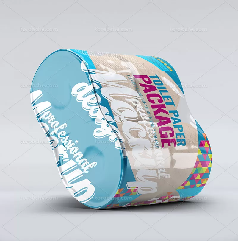 طرح موکاپ بسته بندی دستمال لایه باز | گرافیک با طعم تربچه