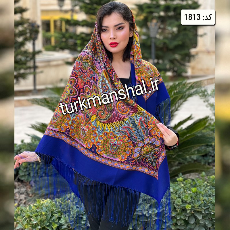 روسری ترکمن ابریشمی (ایتالیایی) کد 1813