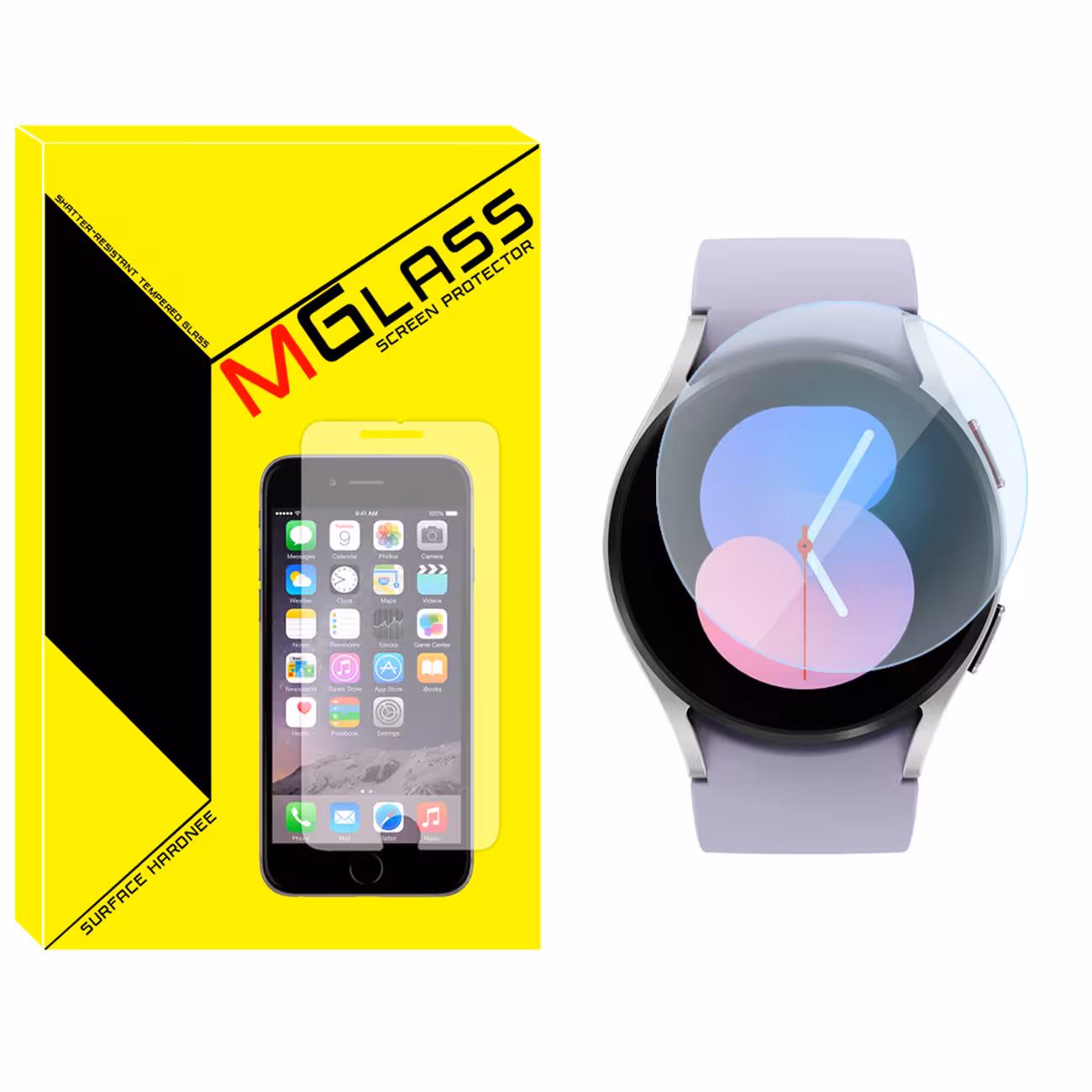 محافظ صفحه نمایش شیشه‌ای ام گلس مدل SH-MG مناسب برای ساعت هوشمند سامسونگ Galaxy Watch 5 40mm