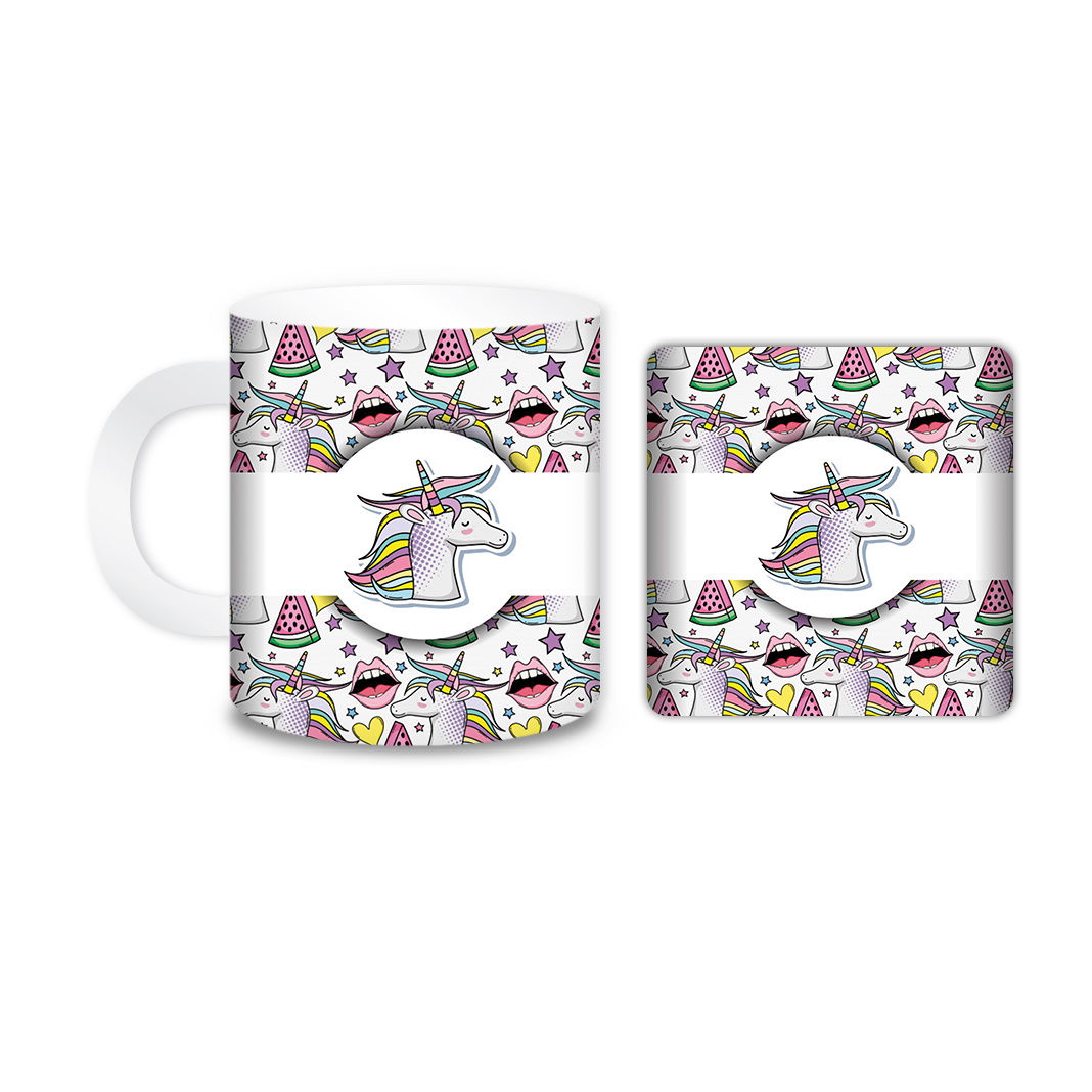 ماگ مدل یونیکورن کد 398 به همراه زیر لیوانی