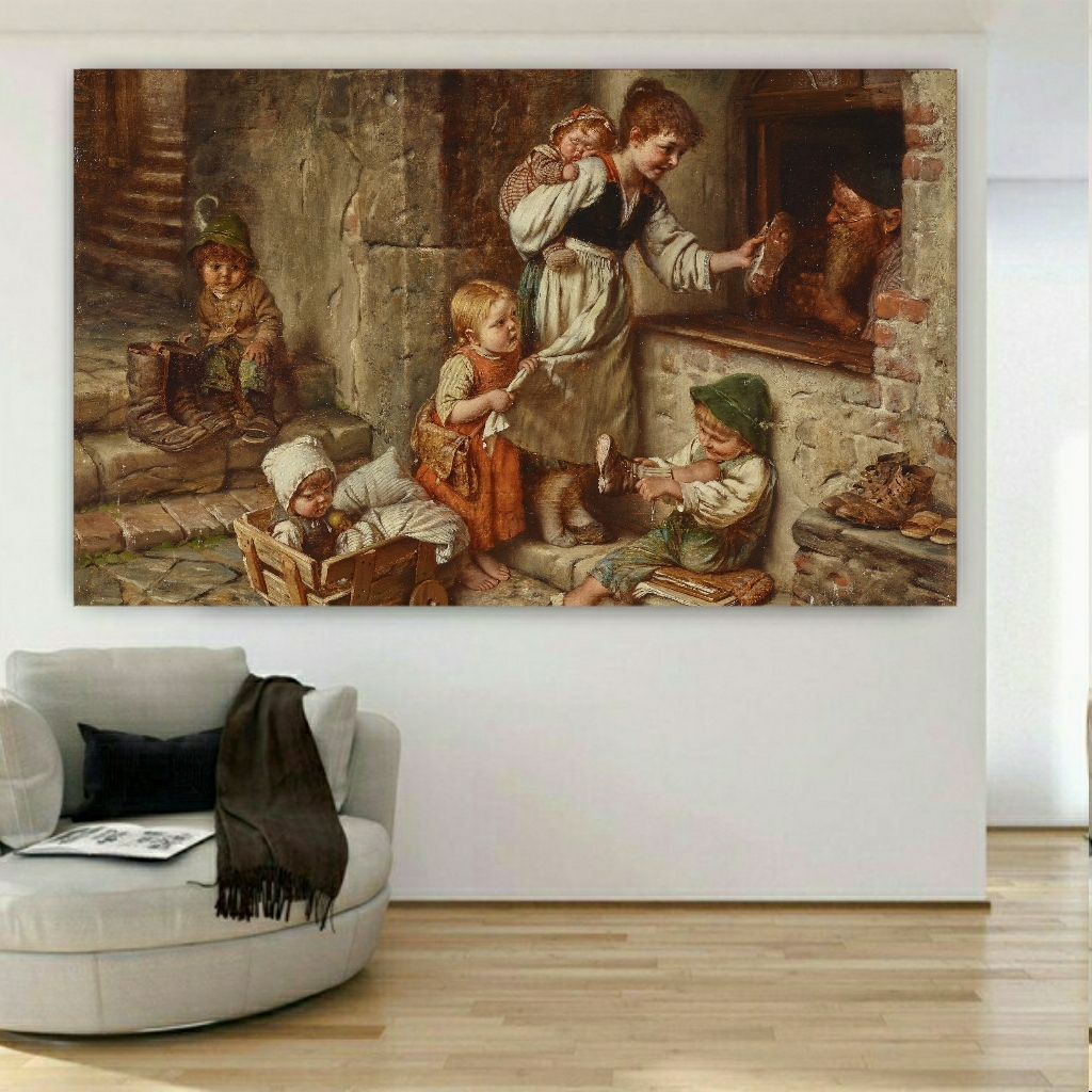  تابلو بوم طرح کودکان و پیرمرد مدلSDB243