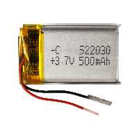 باتری لیتیوم پلیمر مدل 522030 ظرفیت500میلی آمپر ساعت