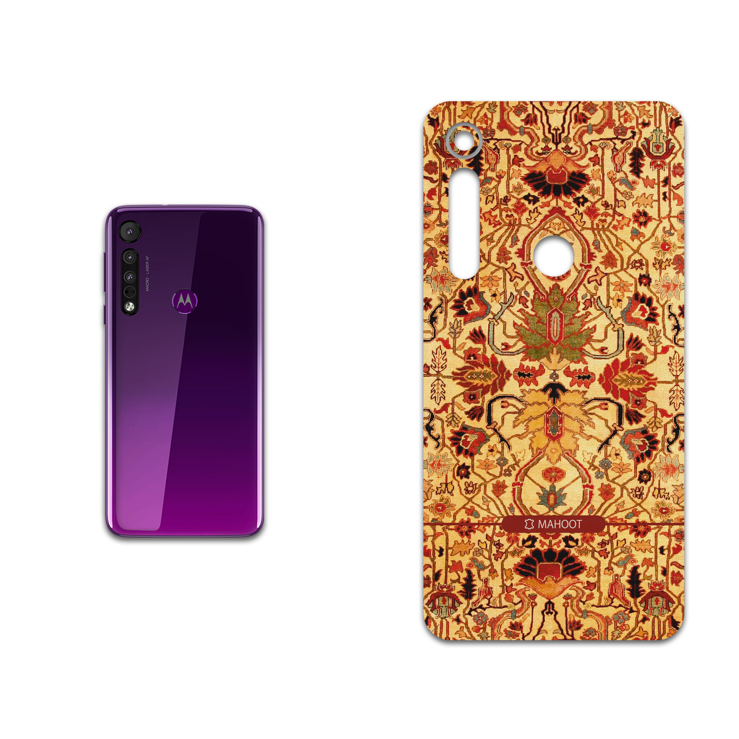 برچسب پوششی ماهوت مدل Persian-Carpet-Yellow مناسب برای گوشی موبایل موتورولا One Macro