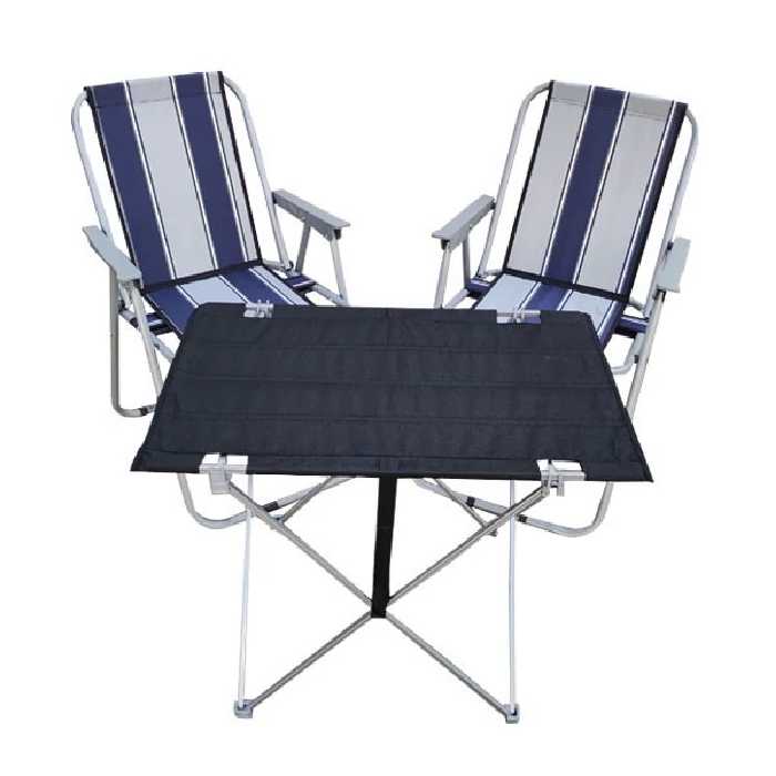 ست میز وصندلی ساحلی تاشو مسافرتی تعداد 2 عدد و دسته مبلی 2 نفره فوم دار 7 فنره دسته بسیار مقاوم(پس کرایه)