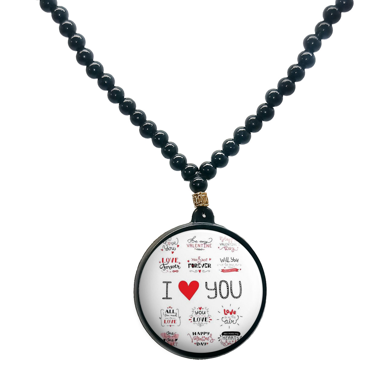 گردنبند پرمانه طرح عاشقانه کد pmd.5411 مدل دو طرفه